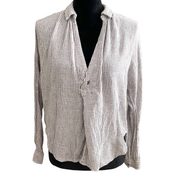 Free People High Low Striped Knit Blouse - Picture 1 of 6